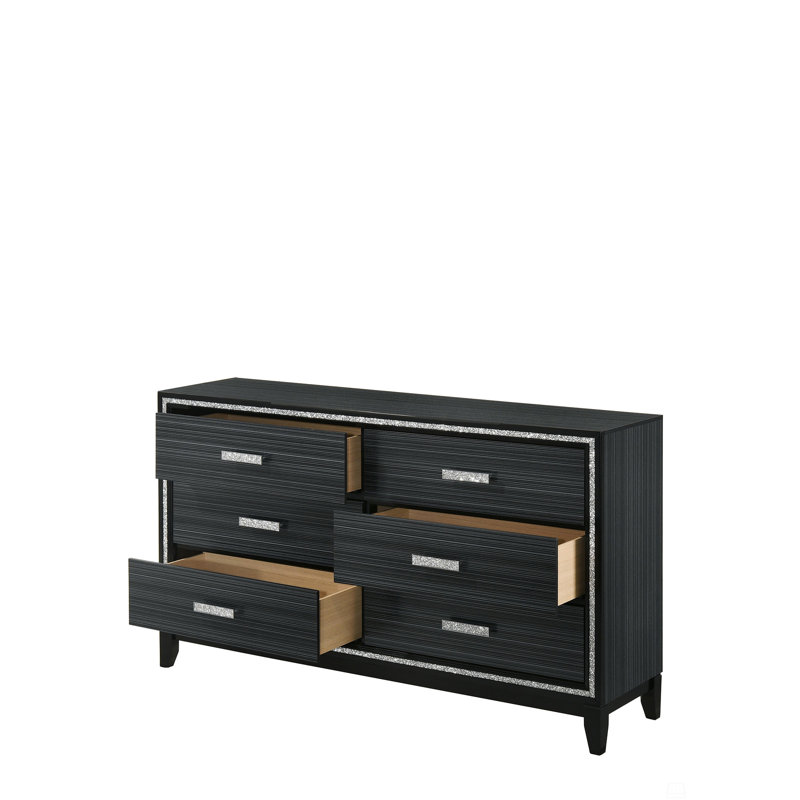 Commode, organisateur de commodes en bois, Noir