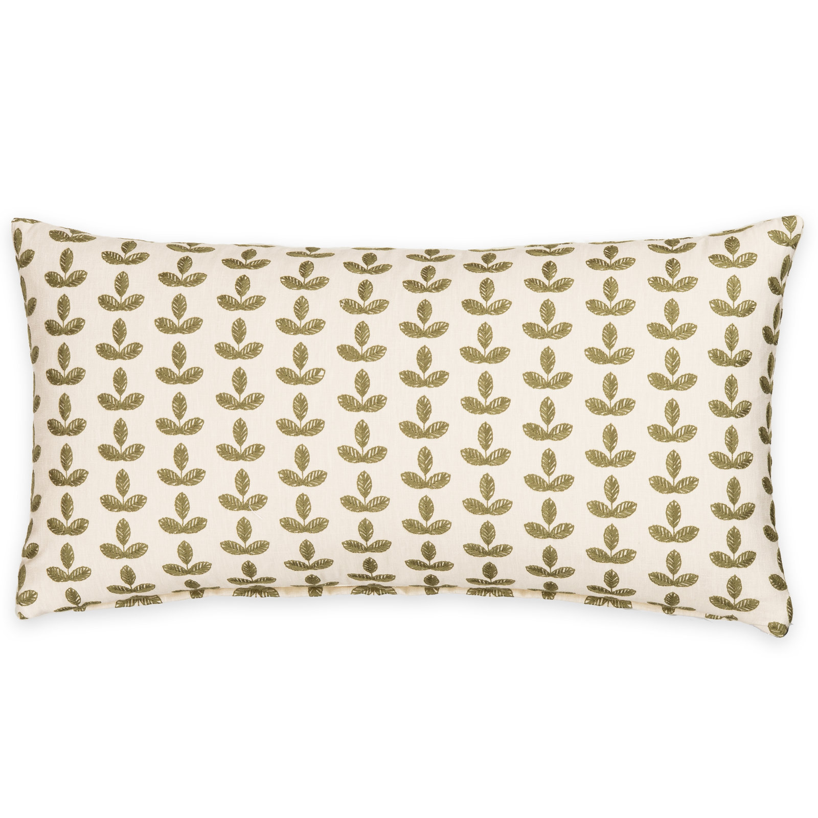 Birch Lane Trillium Throw Pillow Lumbar, Polyester, Green Floral