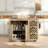 Checkerboard Pattern Design Kitchen Island with Drop Leaf