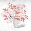 Illustration de fleur de corail - reproduction encadrée avec passe-partout | Décoration intérieure