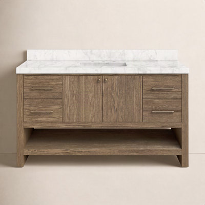 Abington 55" Carrara Marble Single Bathroom Vanity