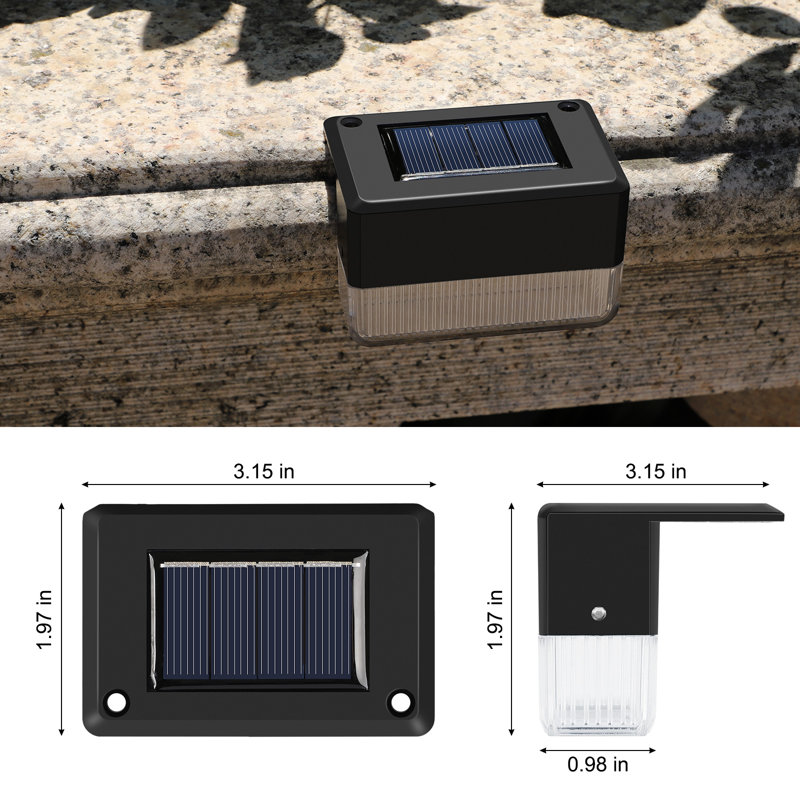 Satin Black Solar Powered Integrated LED Deck Light Kit