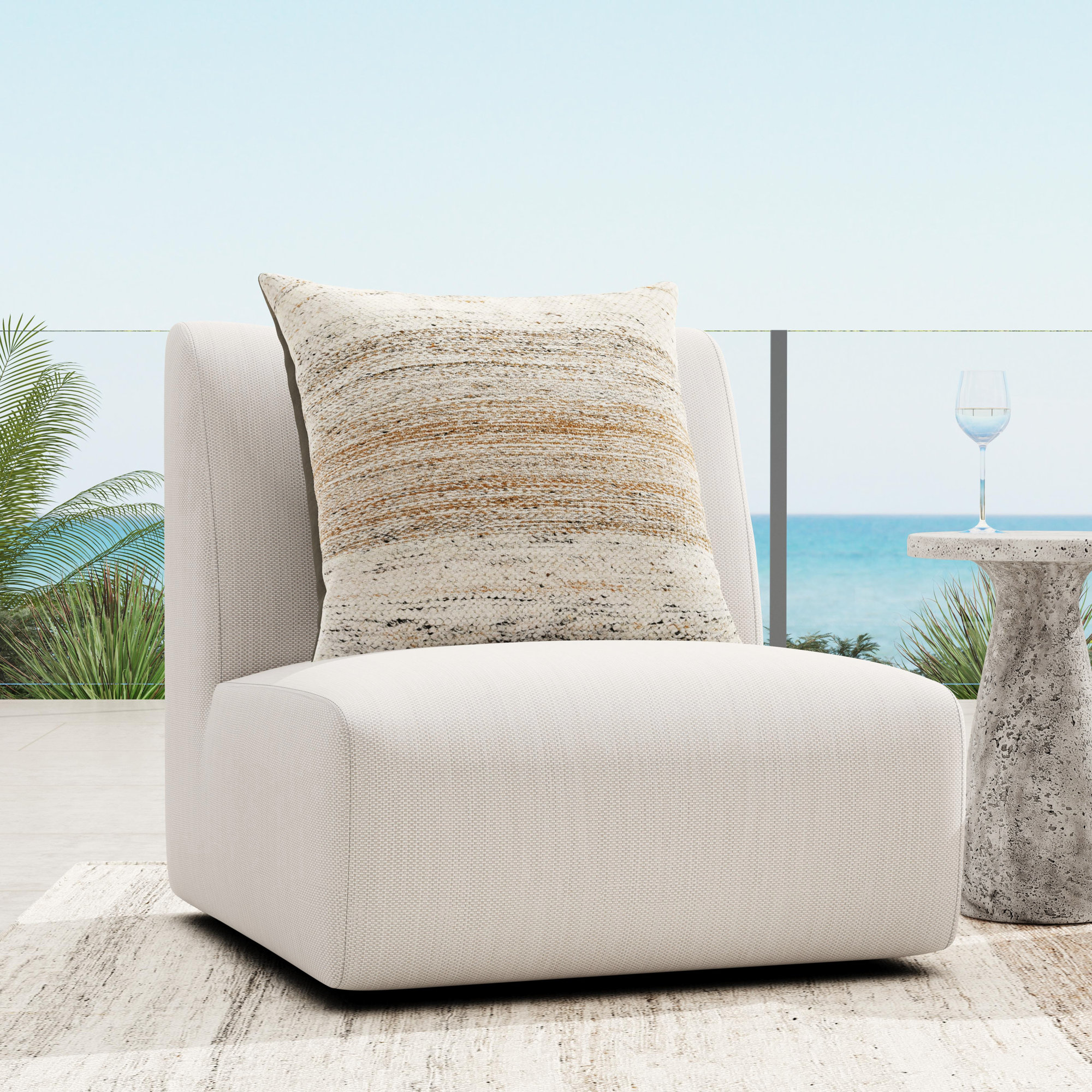 Atlas Outdoor Swivel Lounge Chair Light Gray