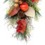 30" Autumn Harvest Mixed Berry and Pine Needle Artificial Teardrop Swag - Unlit