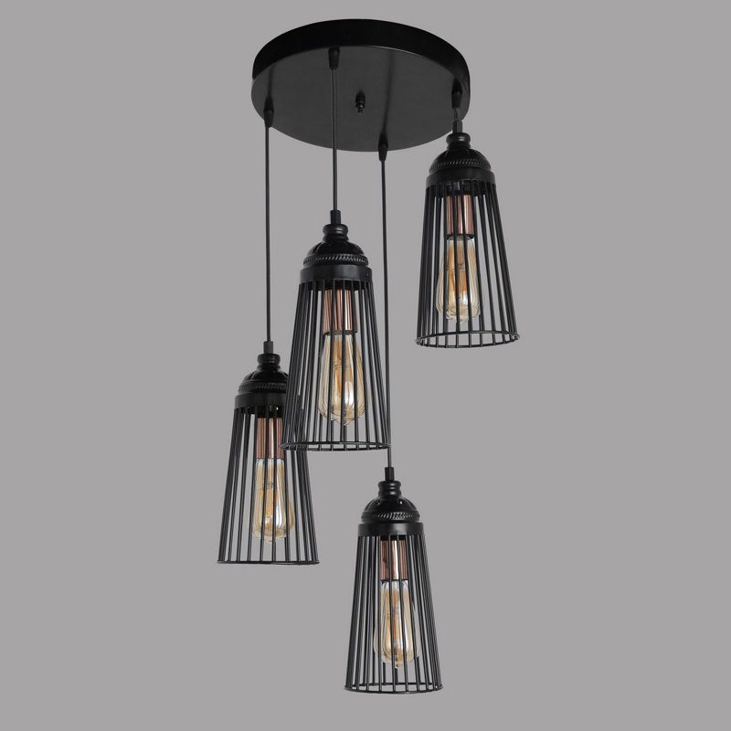 Luminaire suspendu en forme de cloche à 4 lumières Barrick