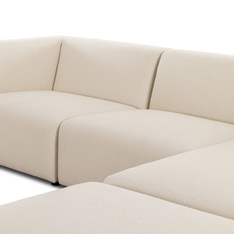 Lawndale 3PC LAF Sectional W/ Ottoman-Saxon Charcoal, Fayette Cloud Polyester Blend, Right Hand Facing