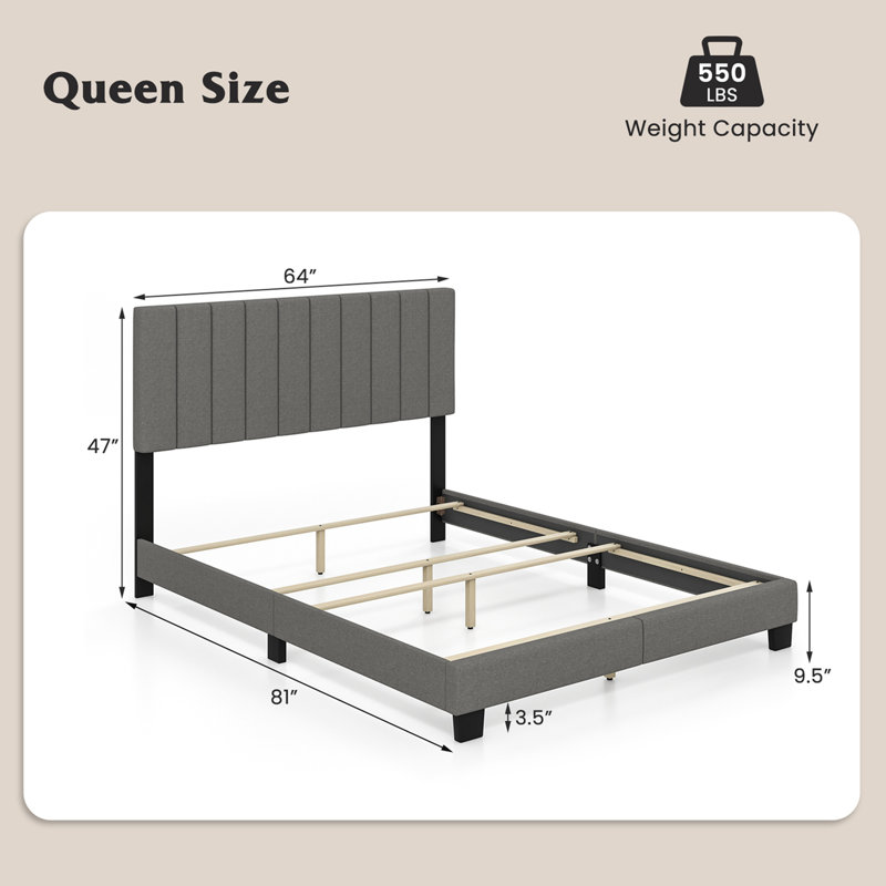 Jillia Queen 47'' Bed Frame