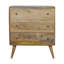 Commode courbée en chêne-ish, 3 tiroirs, pieds nordiques, brun clair-1742295984
