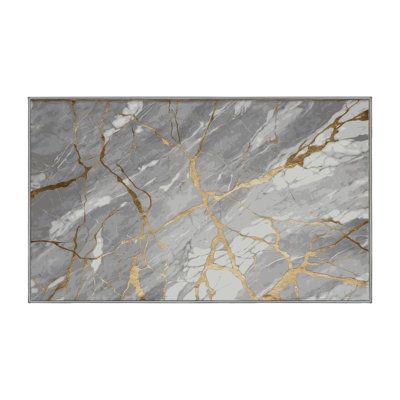 Machine Washable Gray Area Rug