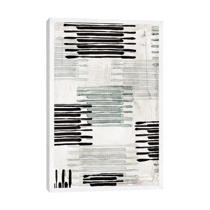 Linked To Silver II by Eva Watts - Painting on Canvas, White Framed, 66.04cm H x 45.72cm W x 3.81cm D