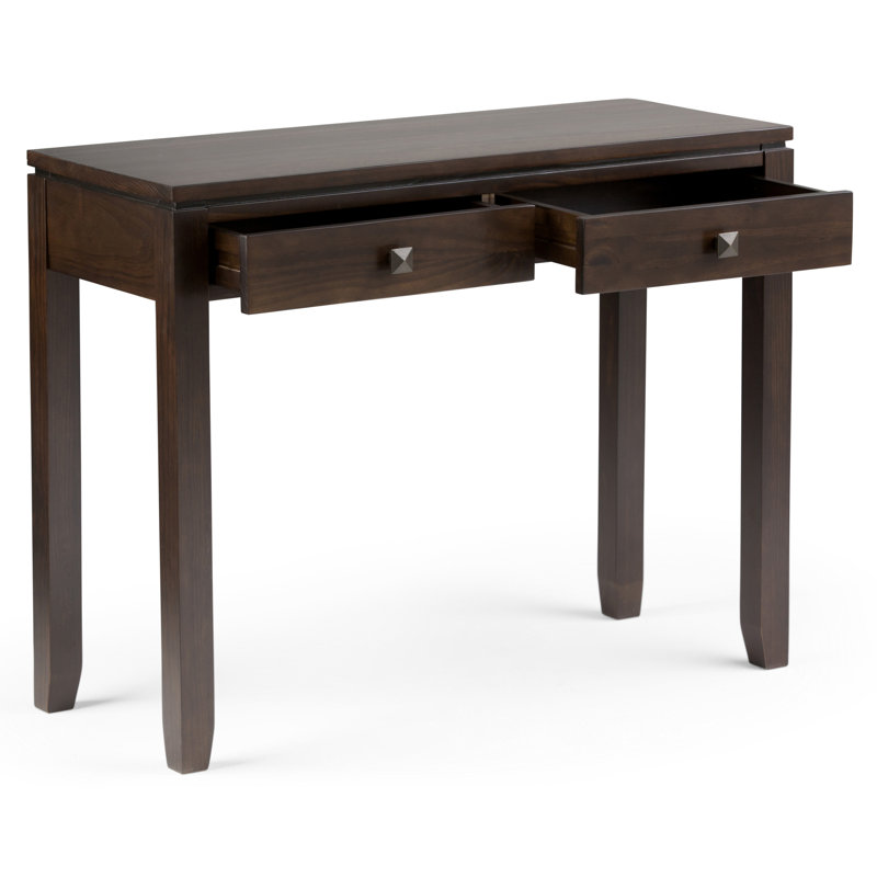 Canapé-console contemporain en bois massif l 38 po Cosmopolitan, Brun acajou
