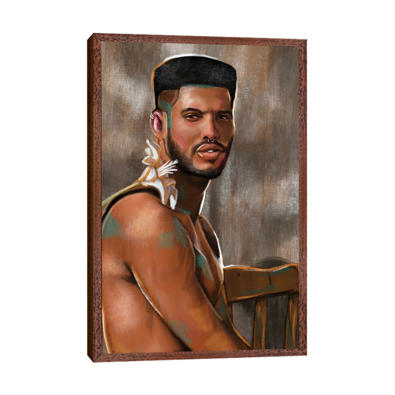 No Fragile Masculinity - Print on Canvas, Classic Brown Wood Framed, 101.6 cm H x 66.04 cm W