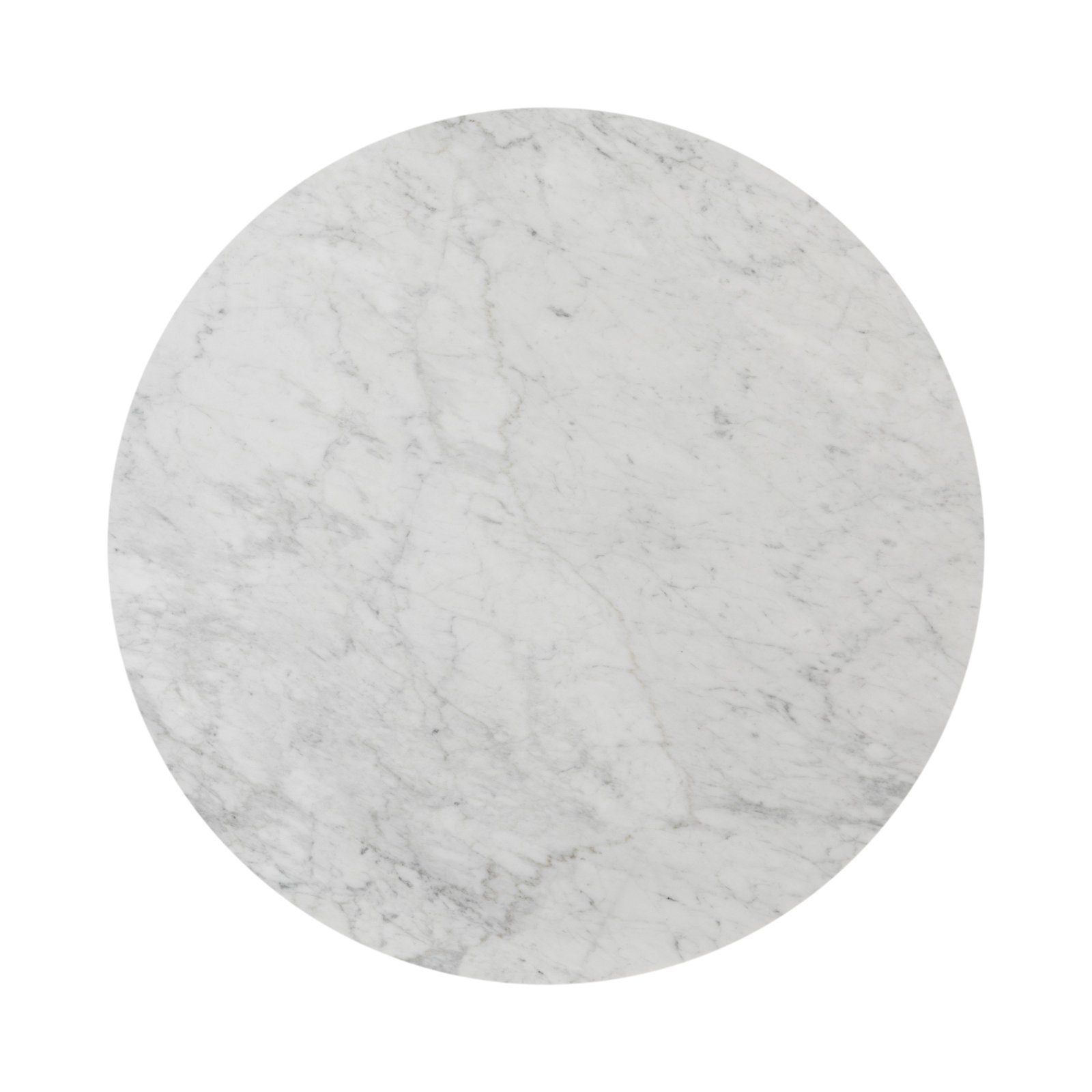 Iddo 25" Genuine Marble End Table, White Marble/Smoked Black