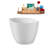 51" Streamline Soaking Glossy White Freestanding Tub and Tray With Internal Drain-101413454