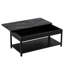 Table basse rectangulaire à double couche avec compartiment de rangement caché et verrou d'empreinte digitale
