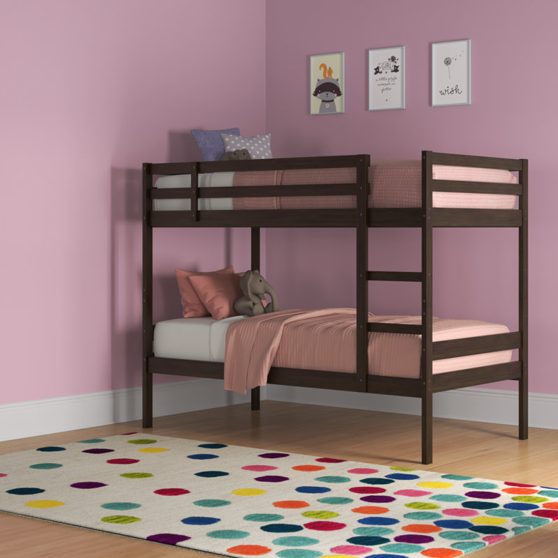 Lit superposé simple Tennie, matelas non inclus, Café