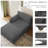 Bentura Oversized Upholstered Gray Corduroy Modular Chaise Lounge with Armrests & Throw Pillows-257487316-257373545