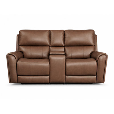 Triple Power Leather Reclining Loveseat with Zero Gravity and Multifunctional console