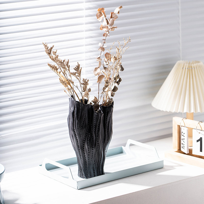 Vase en céramique pour décoration Modern Home Vase, Noir