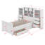 Lit plateforme avec armoire verticale et tiroirs tout-en-un-875720525