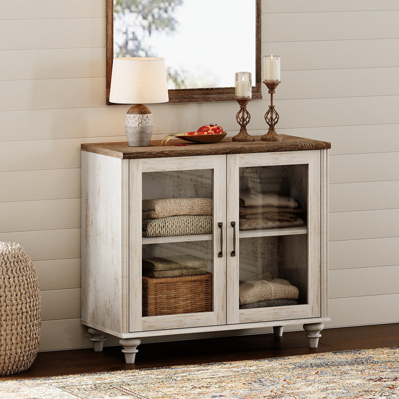 Striplin 2 - Door Accent Cabinet, Rustic White