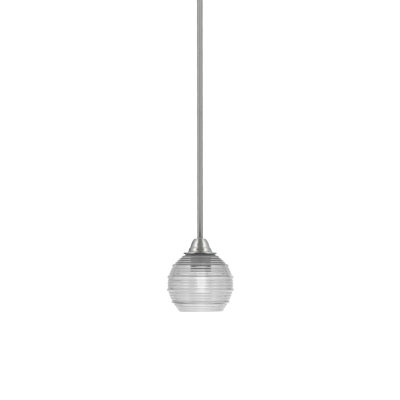 Luminaire suspendu sur pied Paramount illustré de verre nervuré de 6 po