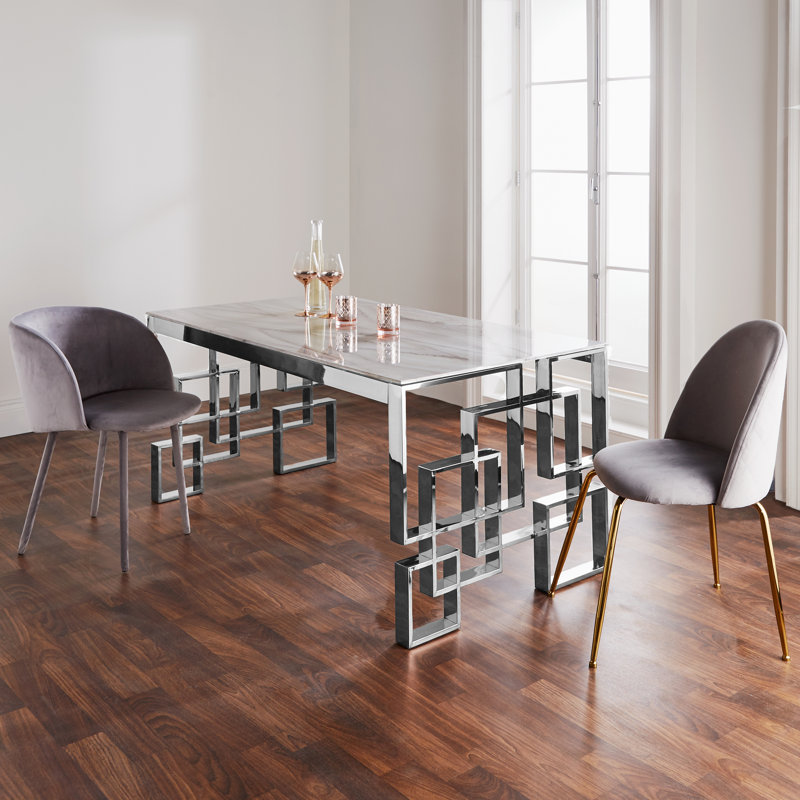 Arabi Glass Top Metal Base Dining Table