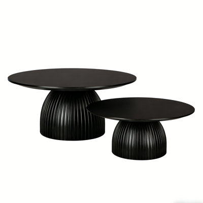 Duo de tables de salle à manger rondes et basses Glam