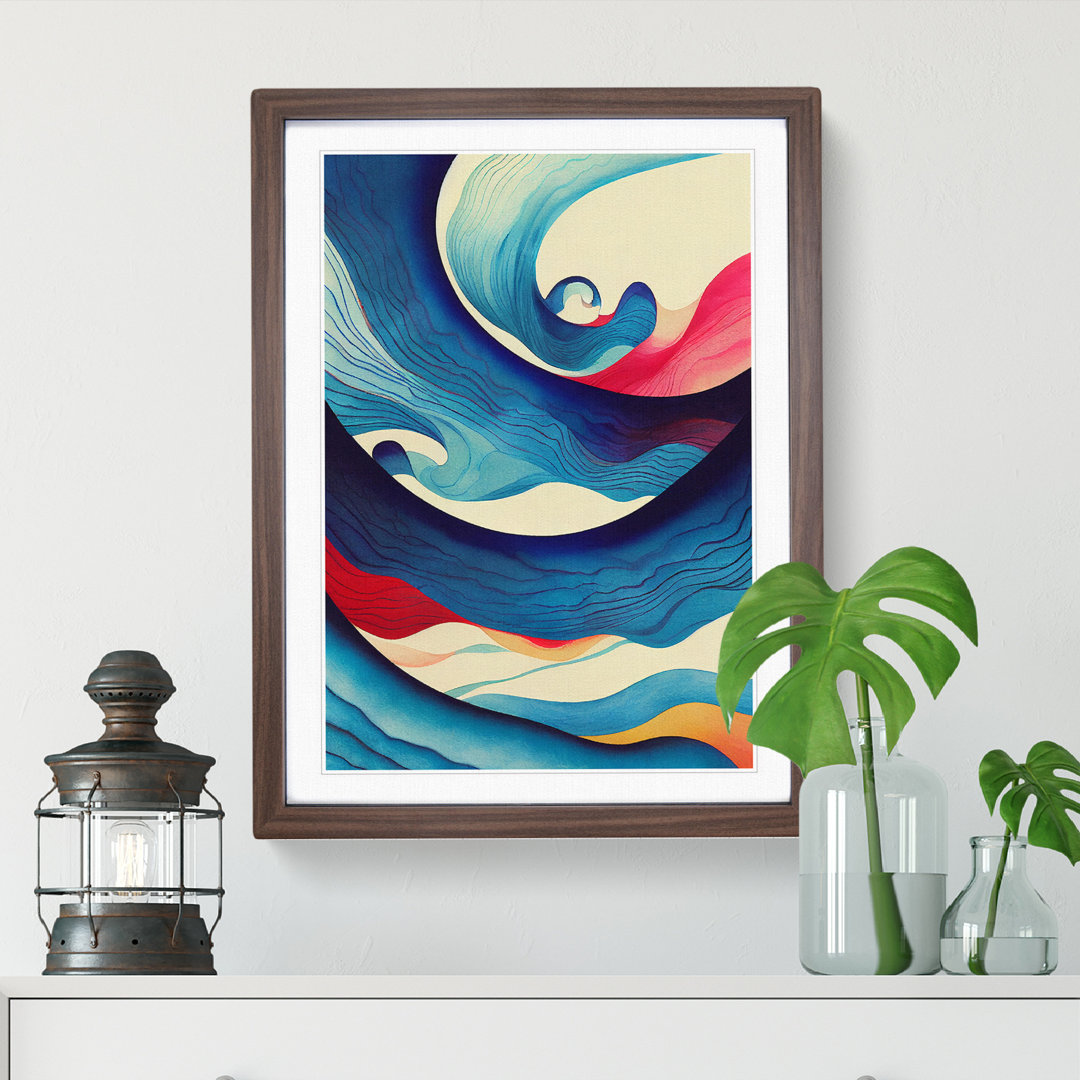 Painted Ocean Wave No.1 Abstract - Wrapped Canvas Print