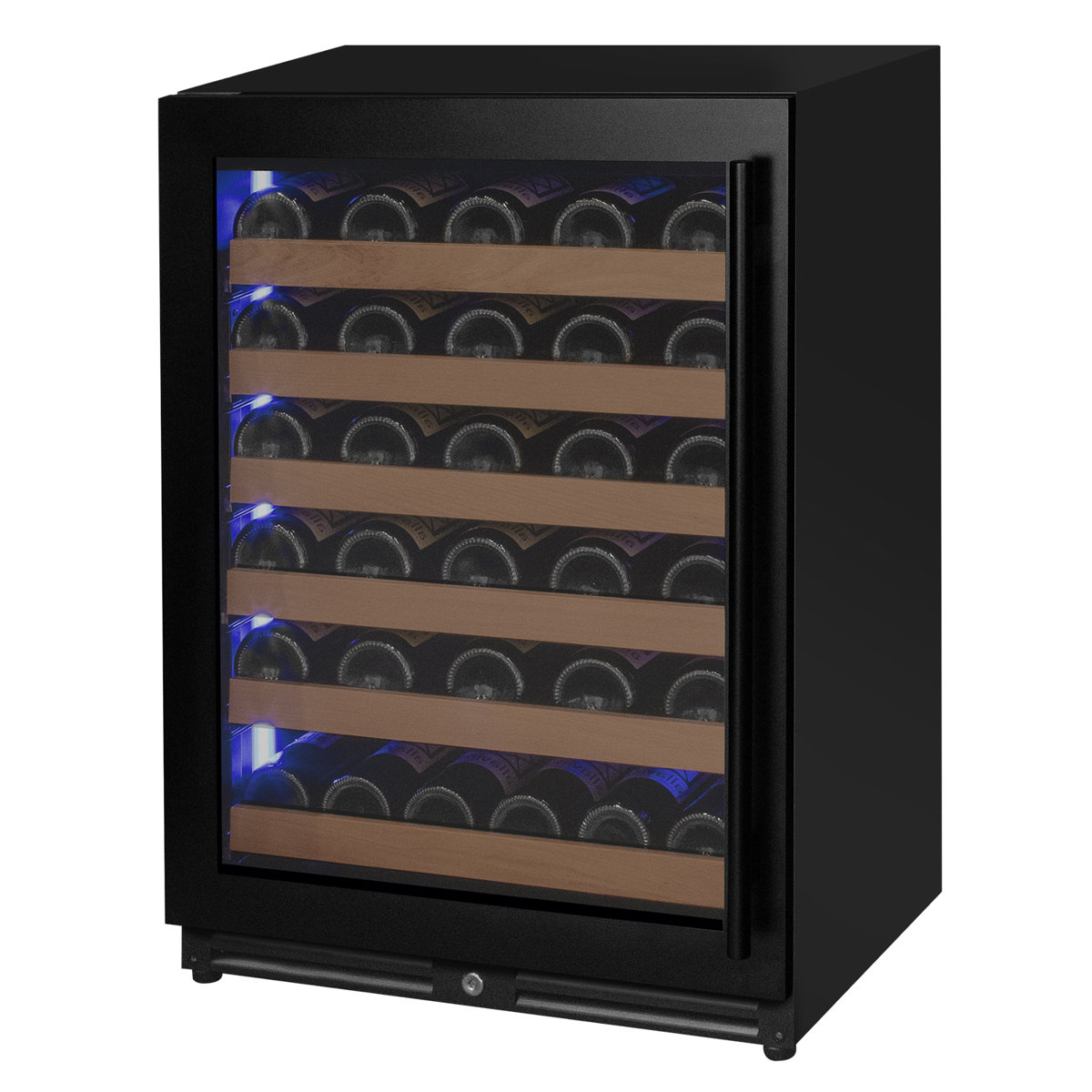 51 Bottle Single Zone Left Hinge Black Wine Refrigerator — FIN-0016595 | Fridge.com