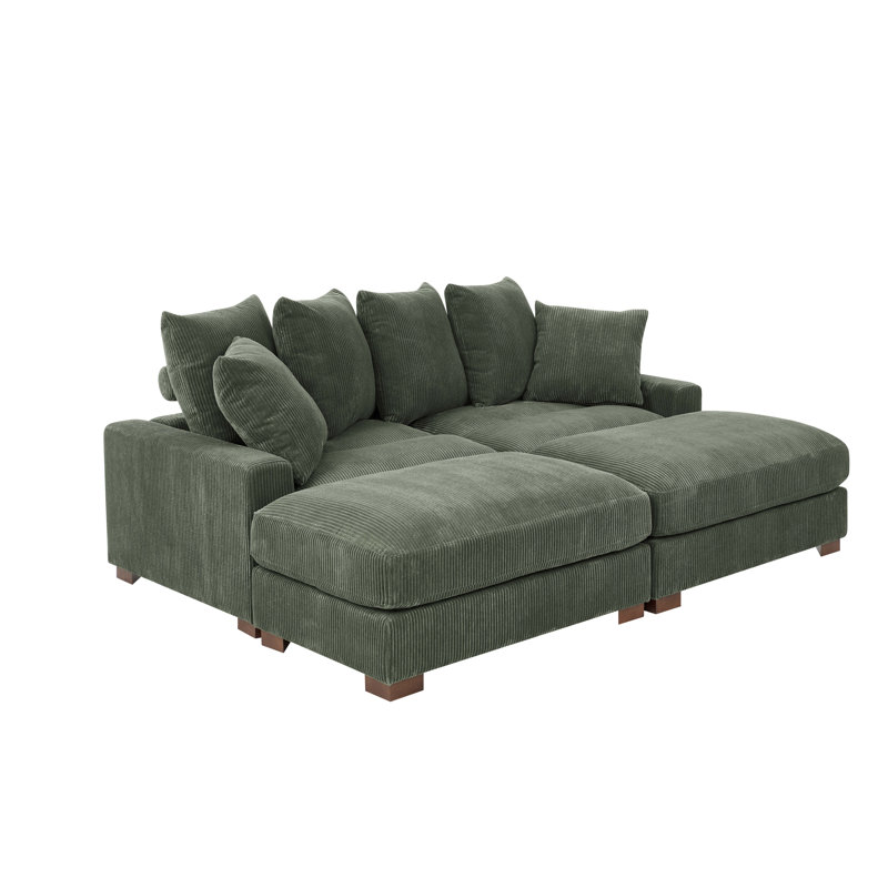Zaheer Corduroy Sofa, Green