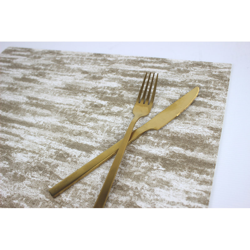 Angol Polyester Abstract Rectangle Placemat, Brown/White/Grey