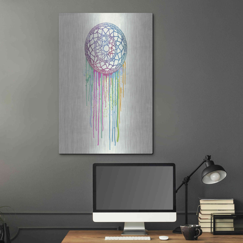 Bungalow rose «Dream in Color» par Rachel Caldwell, art mural en métal, H 36 po x l 24 po
