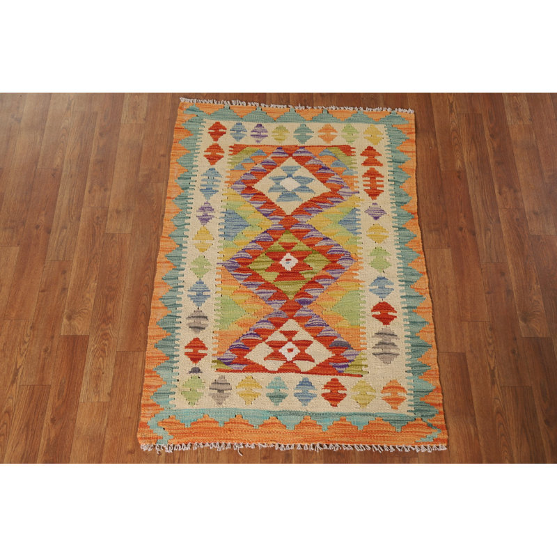 South Western Wool Kilim Oriental Rug 3x4