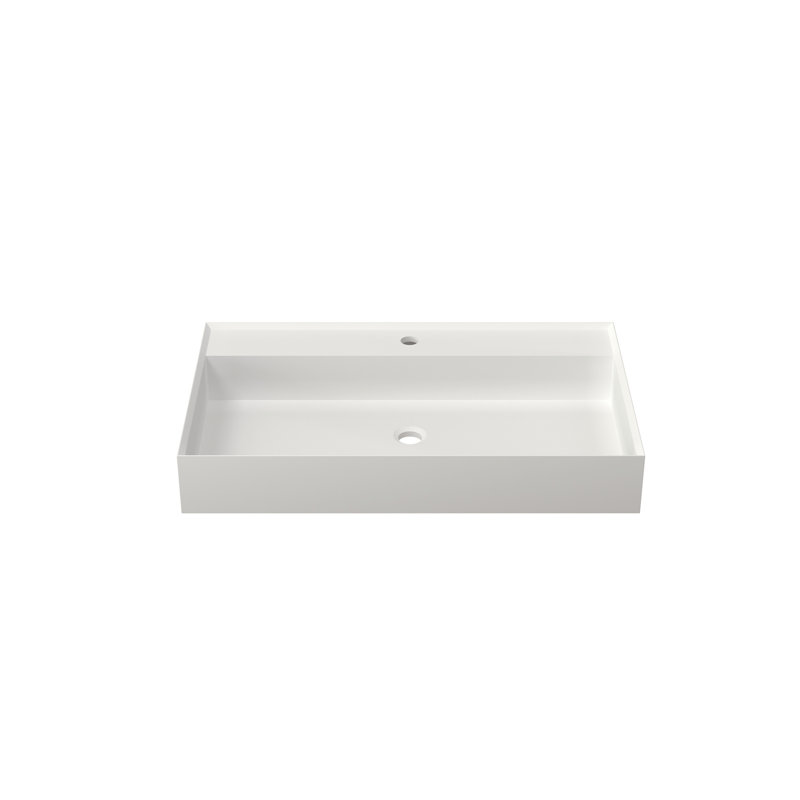 Rectangular Sink With Faucet Holes For Bathroom