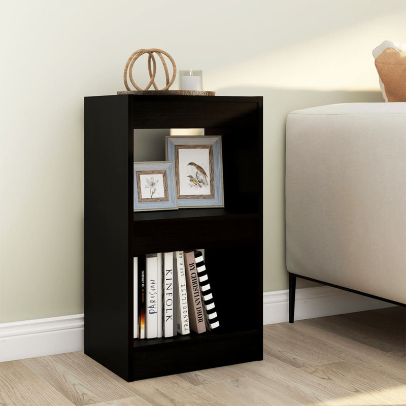 Jamarri Room Divider Bookcase, (2 Shelves) 72cmH x 40cmW x 30cmD, Black