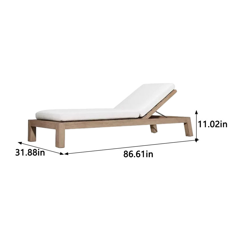 Chaise longue d'extérieur inclinable en teck