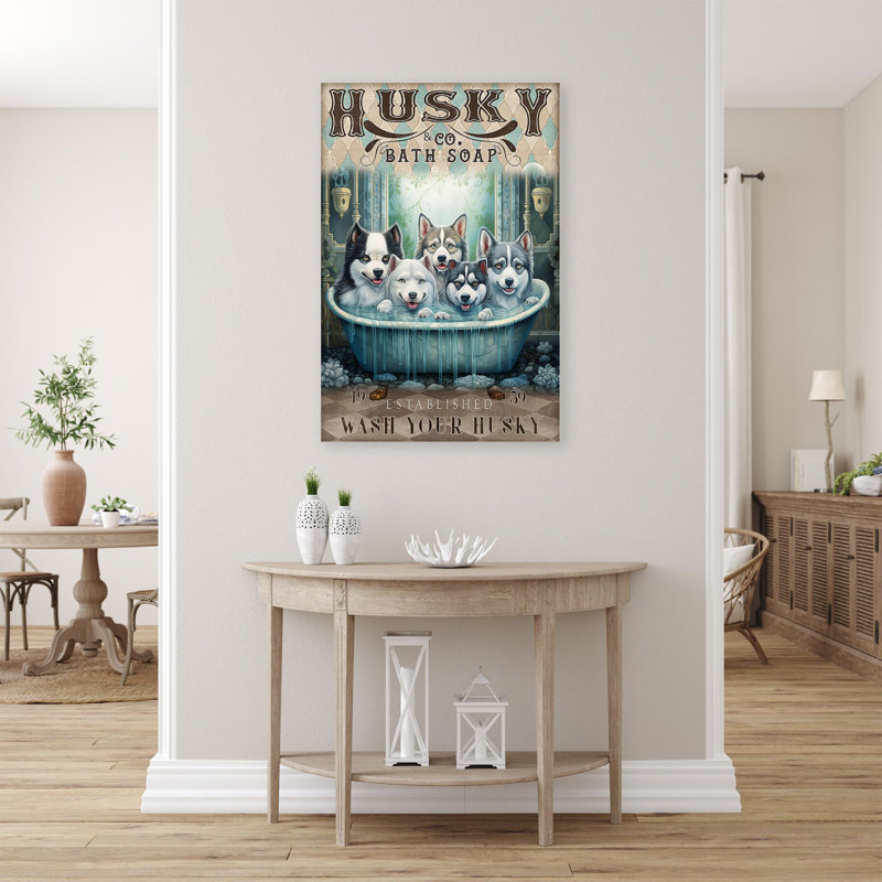 Husky Bath Soap - 1 Piece Rectangle Graphic Art Pr " Husky Bath Soap ", 36" H x 24" W x 1.25" D