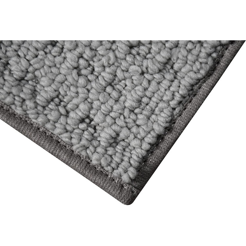 Tapis gris en polyester touffeté à la machine Maurya, Rond 2 pi