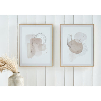 S/2 Natural Abstract Canvases - 2 Piece Single Picture Frame Set on Canvas