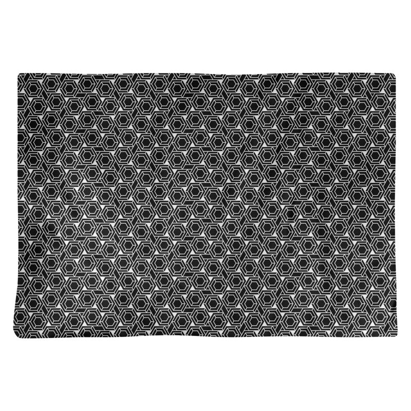 Napperon alternant en treillis hexagonal de 18 po en coton, Noir