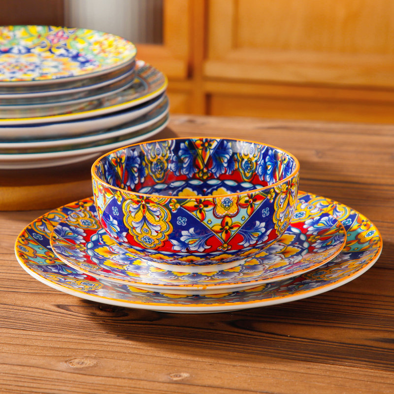 Service de table 18 pièces, service pour 6 en porcelaine bohémienne