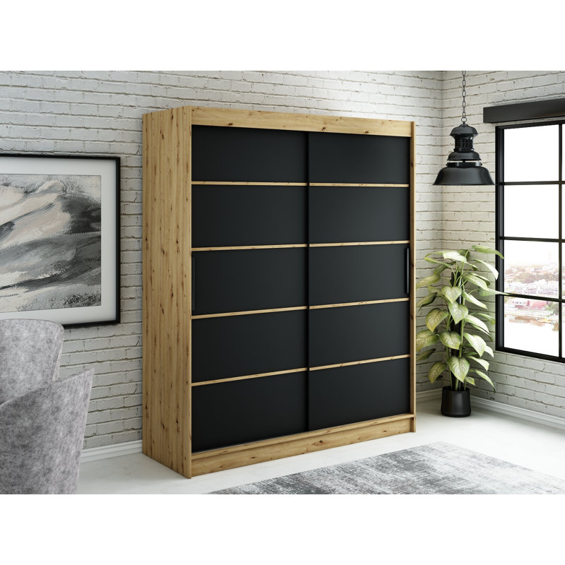 Amrou Manufactured Wood Wardrobe, 200cm H x 180cm W x 62cm D