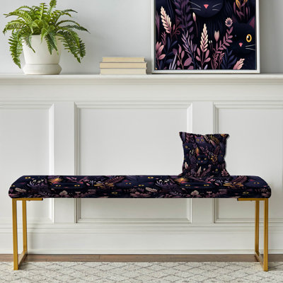 Royal Ragdolls Cat Animal Print - Animal Print Upholstered Gold Bench