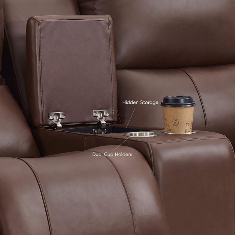 Canapé modulaire inclinable en cuir à zéro gravité de 136 po avec soutien lombaire réglable USB et USB-C