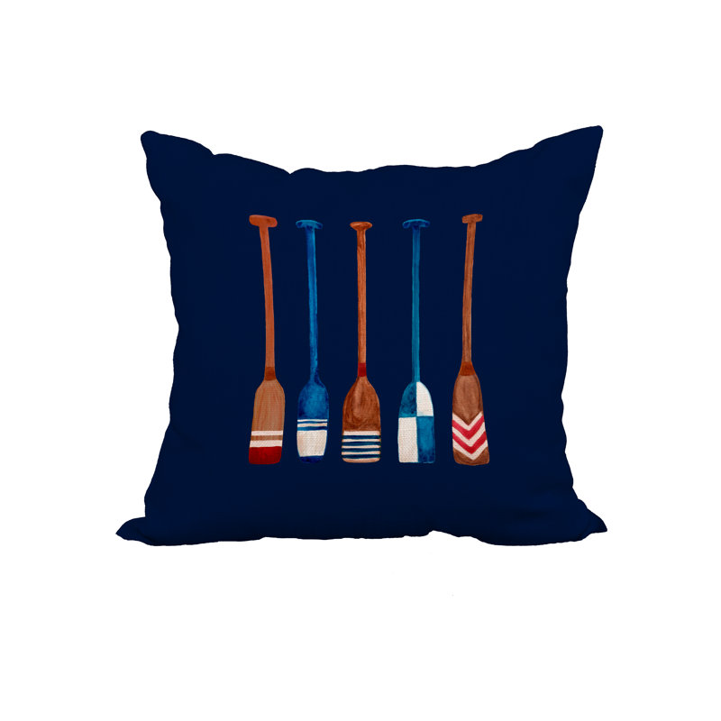 Housse et insert de coussin carré multicolore Oar, 20 po x 20 po, Bleu marine