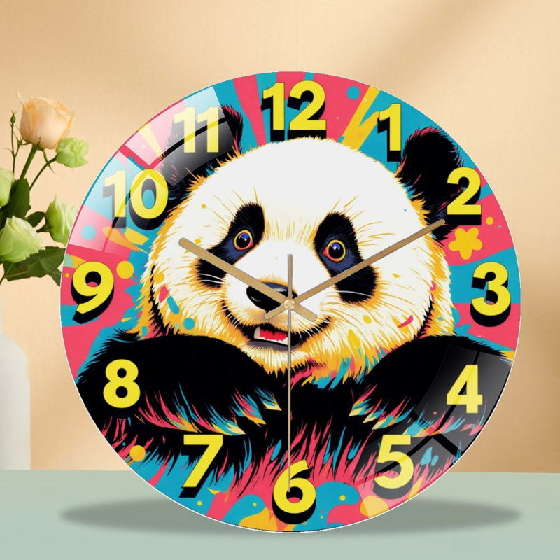 Horloge murale colorée Panda