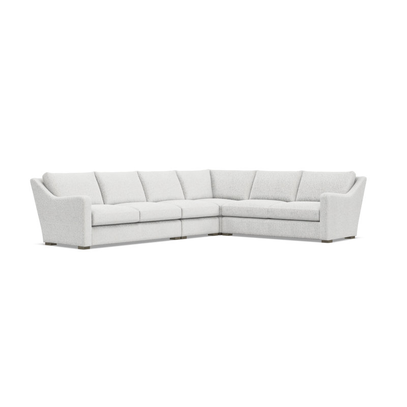 Sectional, 34.5" H x 137.5" W x 107.5" D, White Polyester, Right Hand Facing