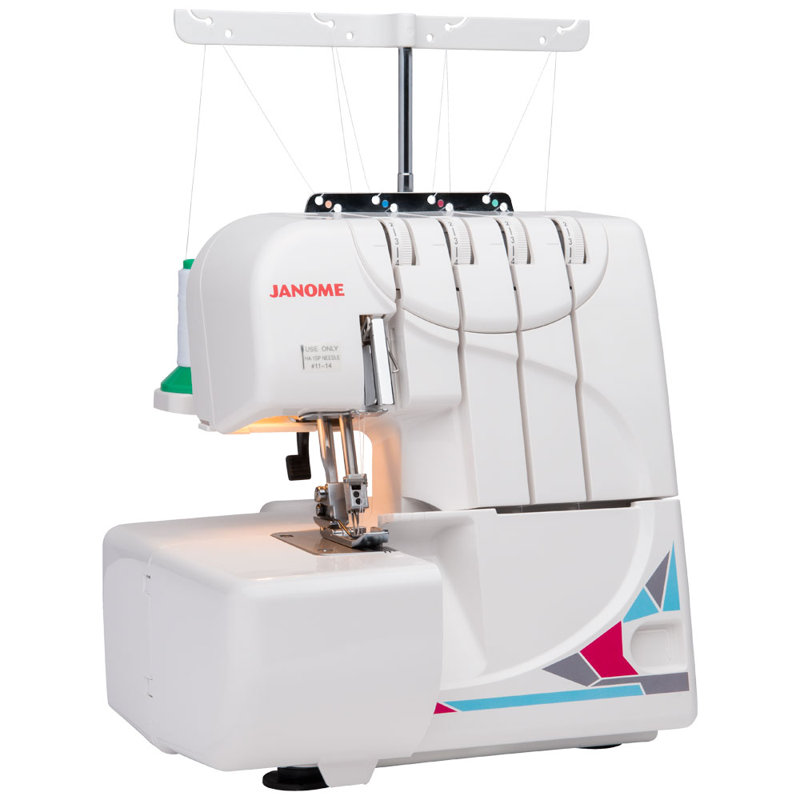 Compact White and Gray Portable Serger Machine