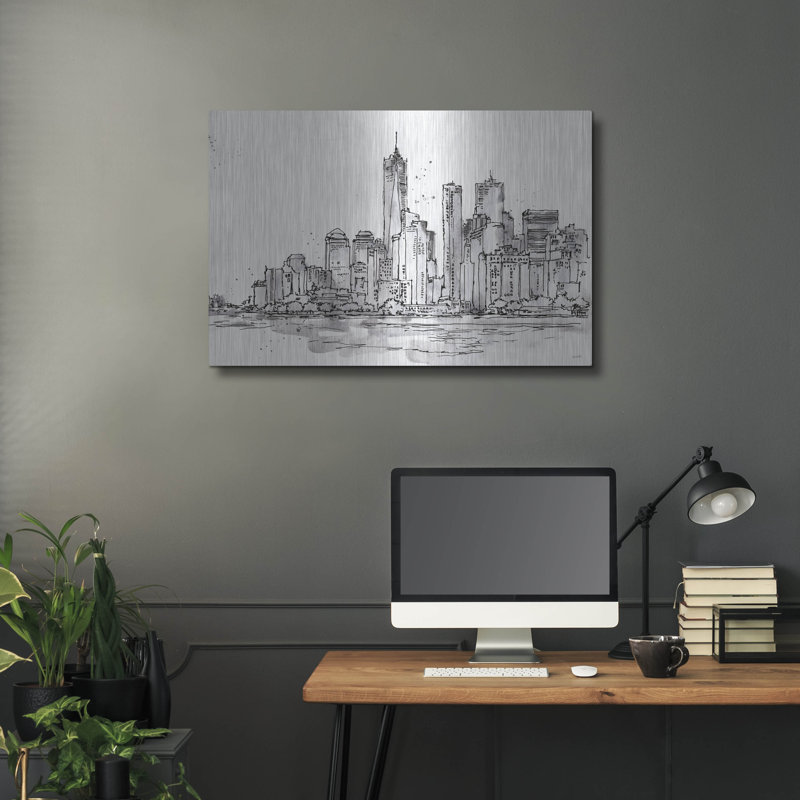 «Skyline Sketches I» par Anne Tavoletti, H 24 po x l 36 po